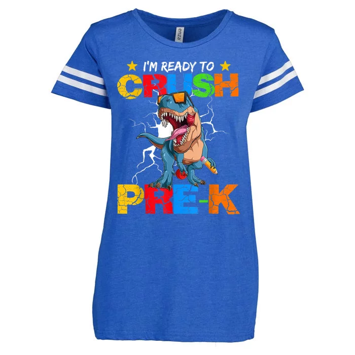 Im Ready To Crush Prek Dinosaur Back To School Enza Ladies Jersey Football T-Shirt