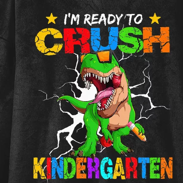 I'm Ready To Crush Kindergarten Dinosaur Back To School Hooded Wearable Blanket