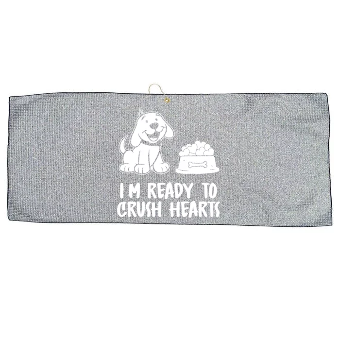 I'm Ready To Crush Hearts Funny Gift Dog Lover Valentines Day Gift Large Microfiber Waffle Golf Towel