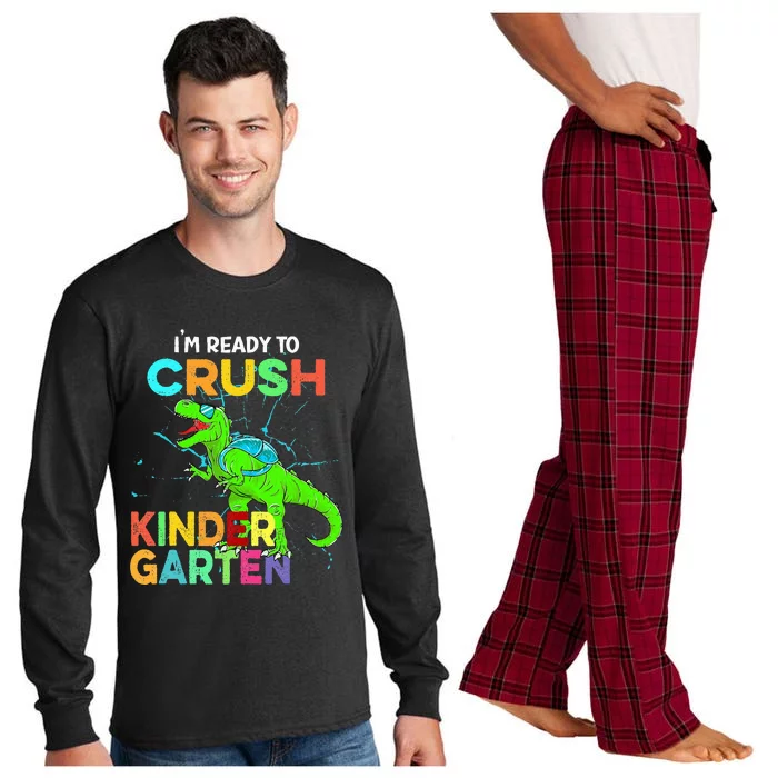 I'm Ready To Crush Kindergarten Dinosaur Back To School Long Sleeve Pajama Set