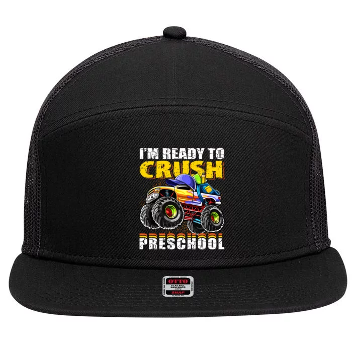 IM Ready To Crush Preschool Monster Truck Backpack Back To School 7 Panel Mesh Trucker Snapback Hat