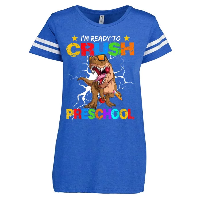 Im Ready To Crush Preschool Dinosaur Back To School Enza Ladies Jersey Football T-Shirt