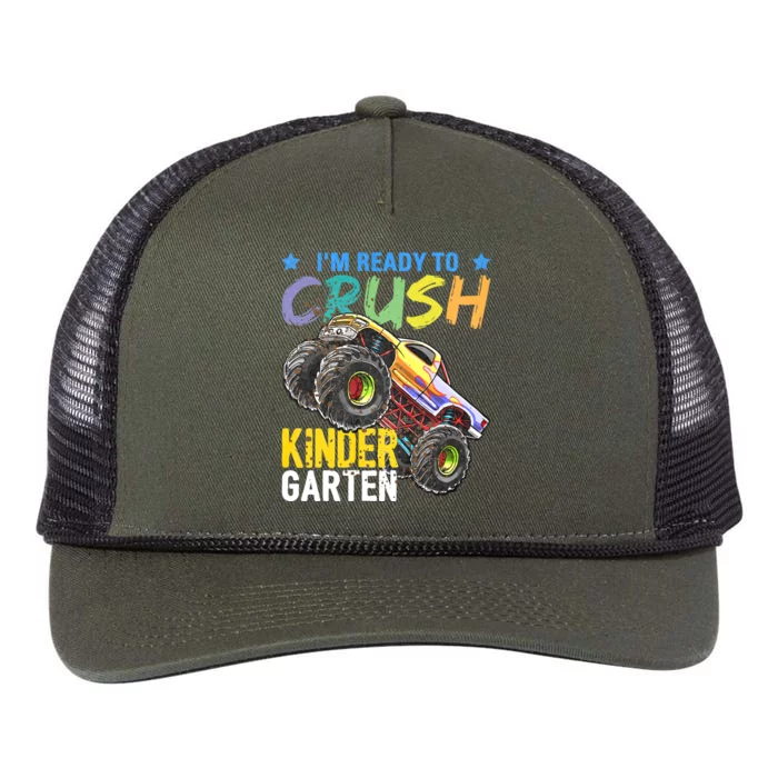 Im Ready To Crush Kindergarten Monster Truck Back To School Retro Rope Trucker Hat Cap