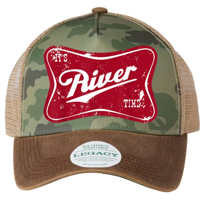 Its River Time Boating And Fishing Camping Adventure Gift Legacy Tie Dye Trucker Hat