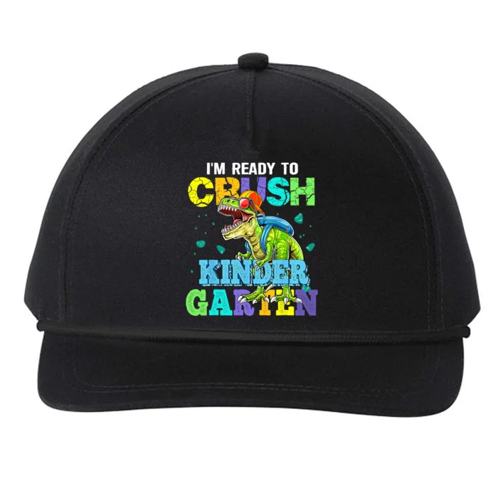 Im Ready To Crush Kindergarten Dinosaur Back To School Kids Dinosaur Lover Snapback Five-Panel Rope Hat