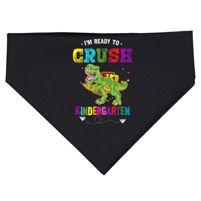 Im Ready To Crush Kindergarten TRex Dinosaur Back To School USA-Made Doggie Bandana