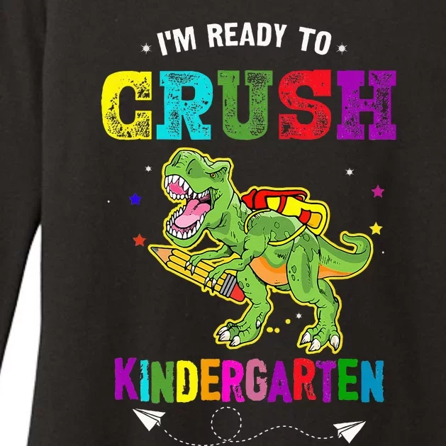 Im Ready To Crush Kindergarten TRex Dinosaur Back To School Womens CVC Long Sleeve Shirt