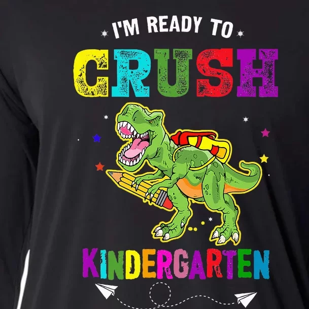 Im Ready To Crush Kindergarten TRex Dinosaur Back To School Cooling Performance Long Sleeve Crew