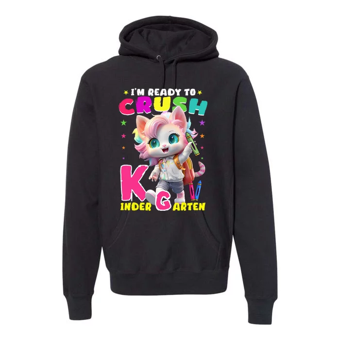 Im Ready To Crush Kindergarten Unicorn Back To School Girls Premium Hoodie