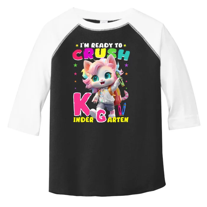 Im Ready To Crush Kindergarten Unicorn Back To School Girls Toddler Fine Jersey T-Shirt