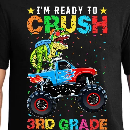 Im Ready To Crush 3rd Grade Monster Truck Dinosaur Pajama Set