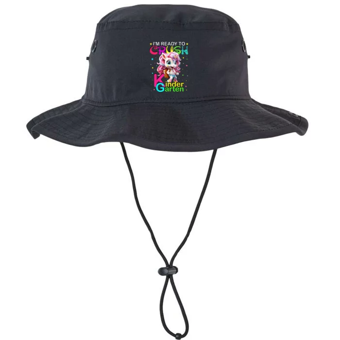 Im Ready To Crush Kindergarten Unicorn Back To School Girls Legacy Cool Fit Booney Bucket Hat