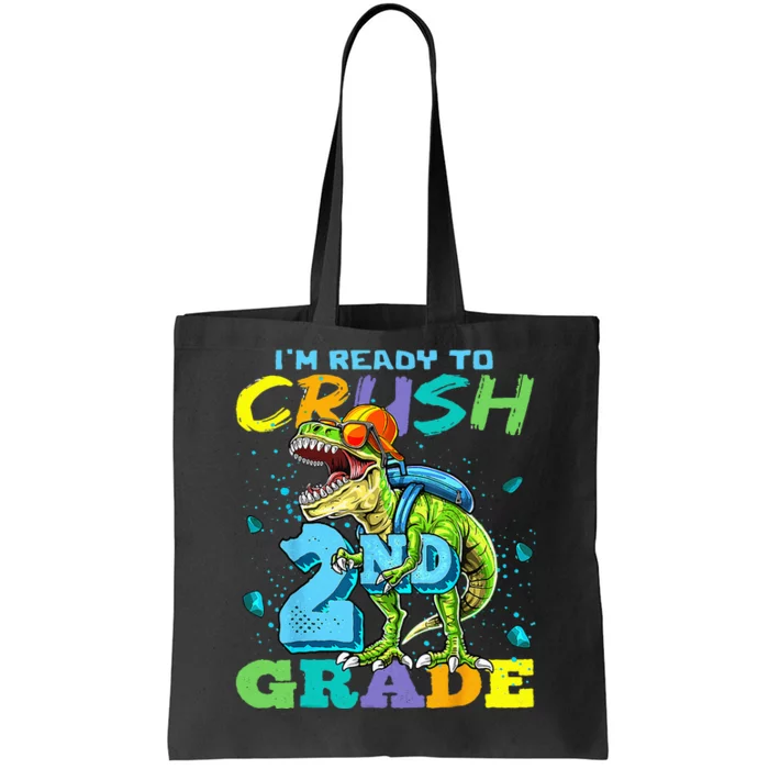 Im Ready To Crush 2nd Grade T Rex Dinosaur Back To School Tote Bag