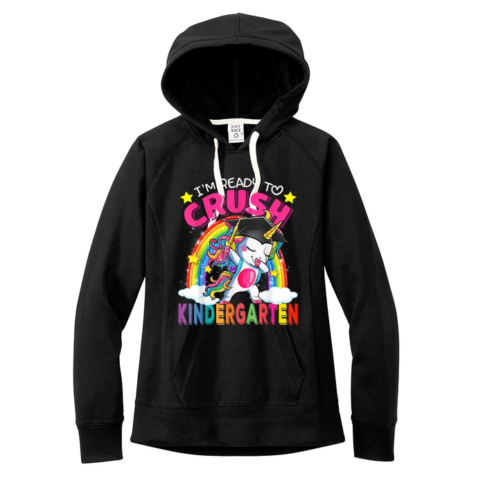 Im Ready To Crush Kindergarten Unicorn Back To School Girl Women's Fleece Hoodie