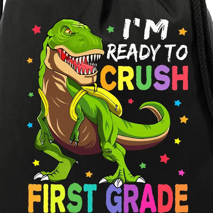 I'm Ready To Crush 1st Grade Dinosaur Back To School Drawstring Bag