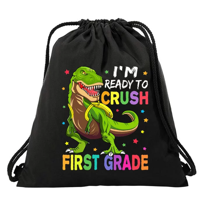 I'm Ready To Crush 1st Grade Dinosaur Back To School Drawstring Bag