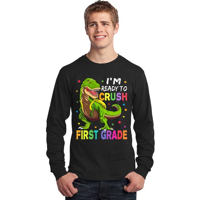 I'm Ready To Crush 1st Grade Dinosaur Back To School Tall Long Sleeve T-Shirt