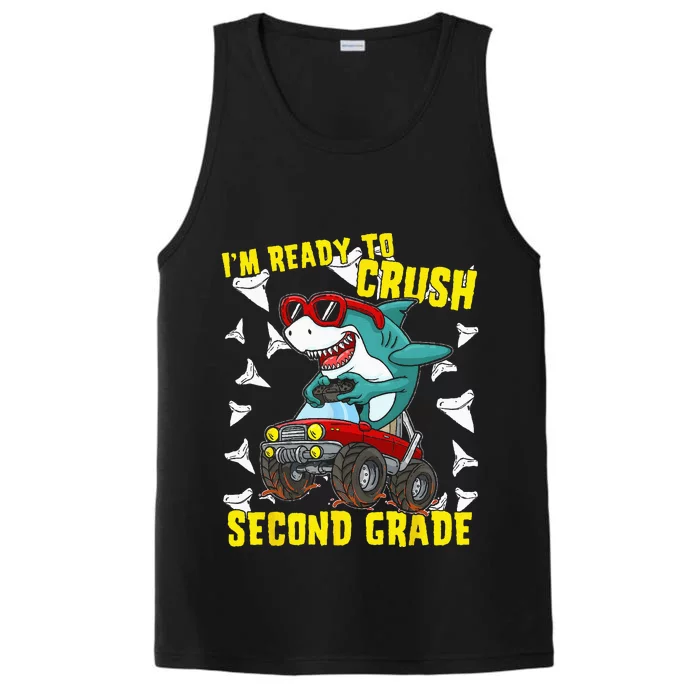 Im Ready To Crush Second Grade Shark Back To School Performance Tank