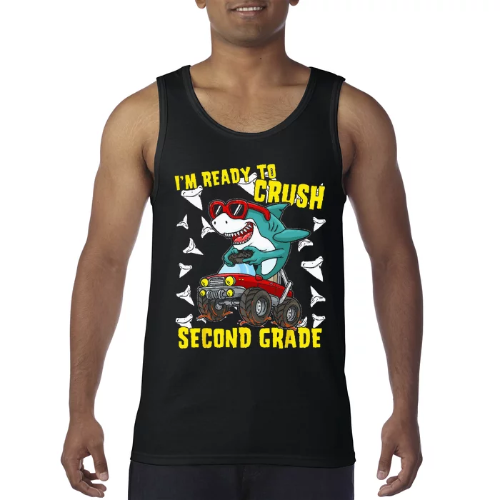 Im Ready To Crush Second Grade Shark Back To School Tank Top