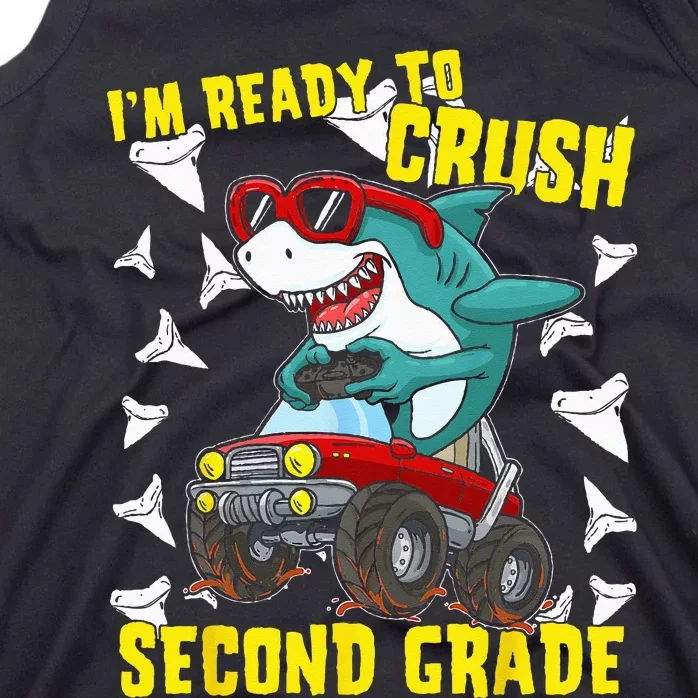 Im Ready To Crush Second Grade Shark Back To School Tank Top