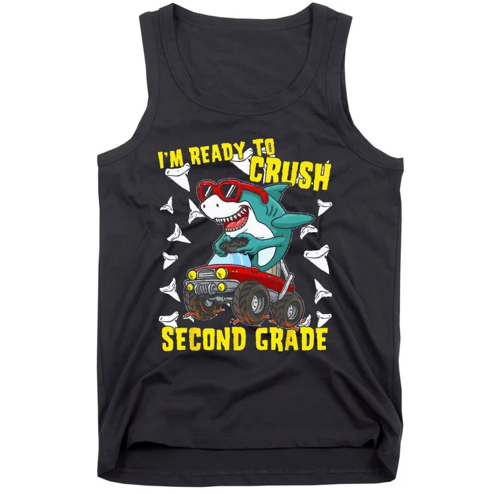 Im Ready To Crush Second Grade Shark Back To School Tank Top