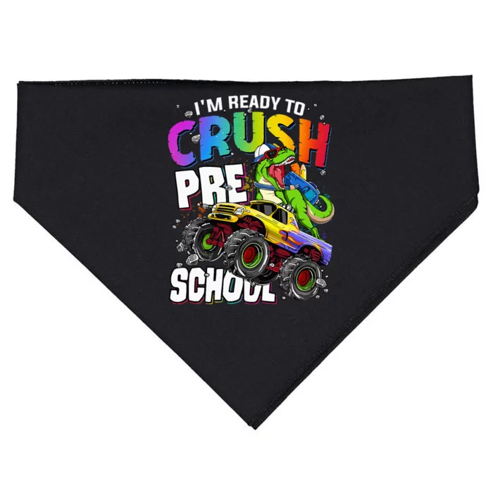 I'm Ready To Crush Preschool Dinosaur Back To School USA-Made Doggie Bandana