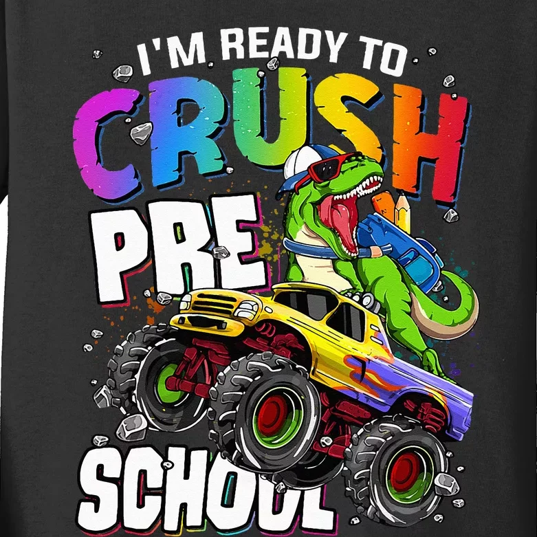 I'm Ready To Crush Preschool Dinosaur Back To School Kids Long Sleeve Shirt