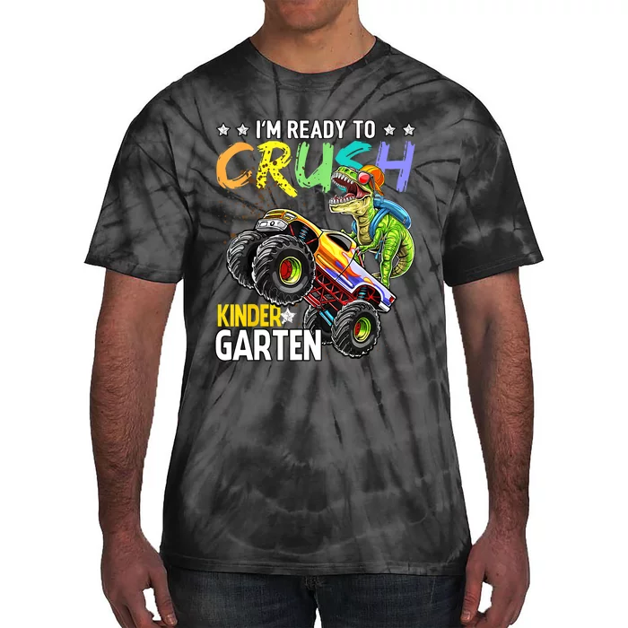 Im Ready To Crush Kindergarten Dinosaur Back To School Monster Truck Tie-Dye T-Shirt