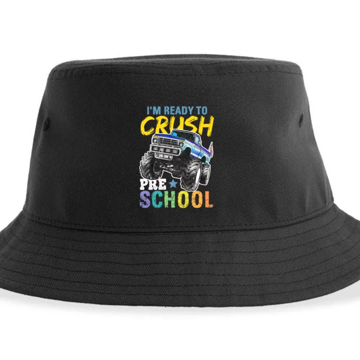 Im Ready To Crush Preschool Monster Truck First Day Of School Sustainable Bucket Hat