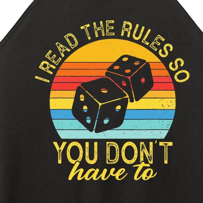 I Read The Rules So You DonT Have To Board Games Women’s Perfect Tri Rocker Tank