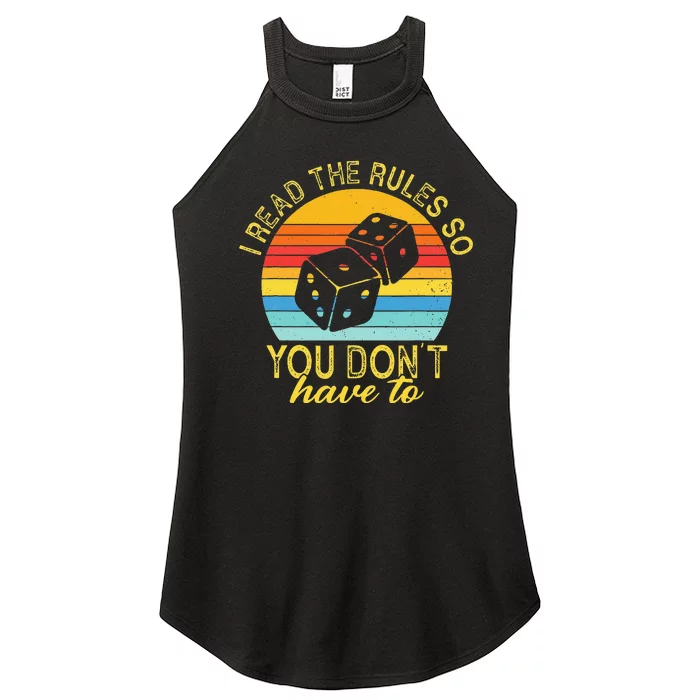 I Read The Rules So You DonT Have To Board Games Women’s Perfect Tri Rocker Tank