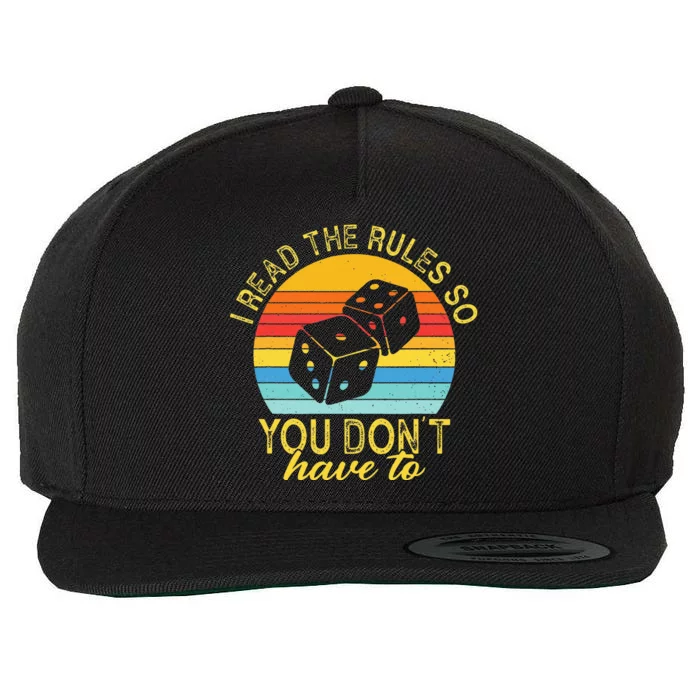 I Read The Rules So You DonT Have To Board Games Wool Snapback Cap