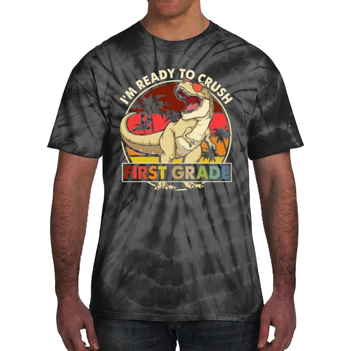 I'm Ready To Crush 1st grade Back To School Dinosaur Tie-Dye T-Shirt