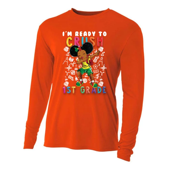 Im Ready To Crush 1St Grade Dabbing Afro Funny Gift Funny Gift Cooling Performance Long Sleeve Crew