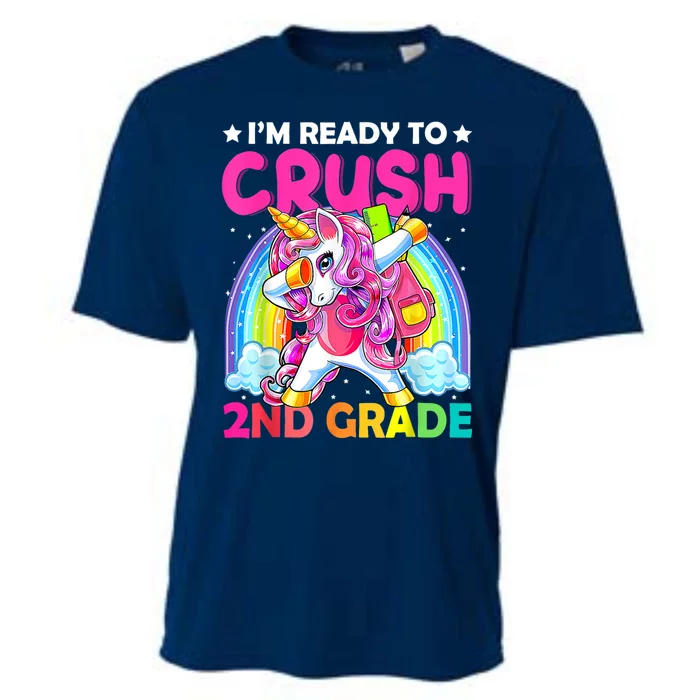 Im Ready To Crush 2nd Grade Dabbing Unicorn Back To School Cooling Performance Crew T-Shirt