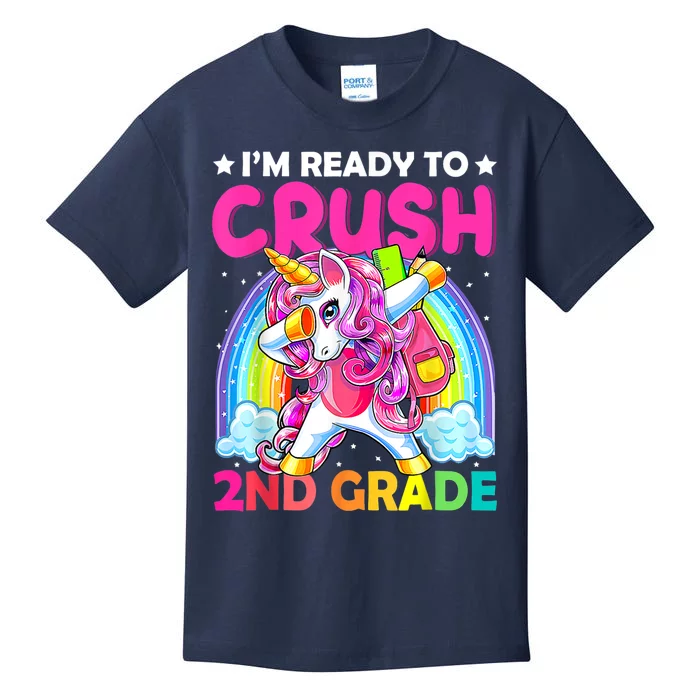 Im Ready To Crush 2nd Grade Dabbing Unicorn Back To School Kids T-Shirt