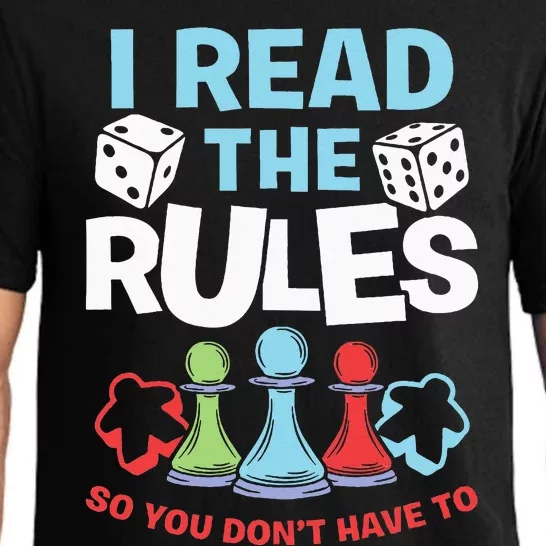 I Read The Rules Board Dice Chess Board Gaming Board Gamers Pajama Set