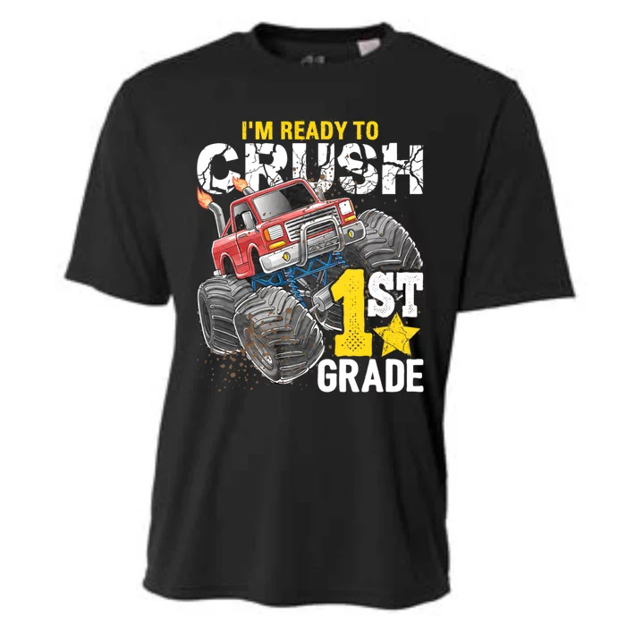 Im Ready To Crush 1st Grade Monster Truck Back To School Cooling Performance Crew T-Shirt