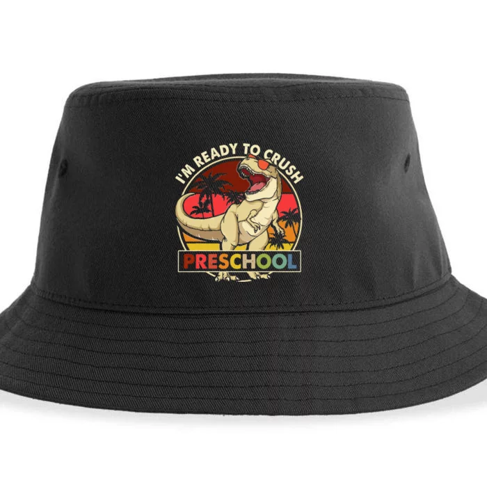 I'm Ready To Crush Preschool Back To School Dinosaur Sustainable Bucket Hat