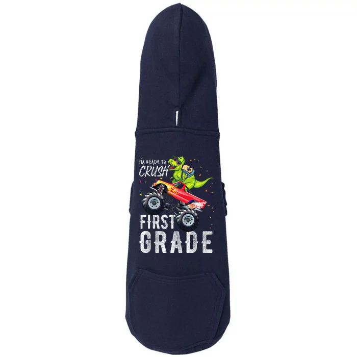 IM Ready To Crush First Grade Monster Truck Dinosaur Doggie 3-End Fleece Hoodie