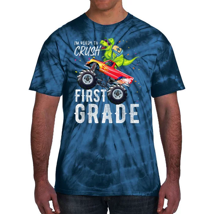 IM Ready To Crush First Grade Monster Truck Dinosaur Tie-Dye T-Shirt