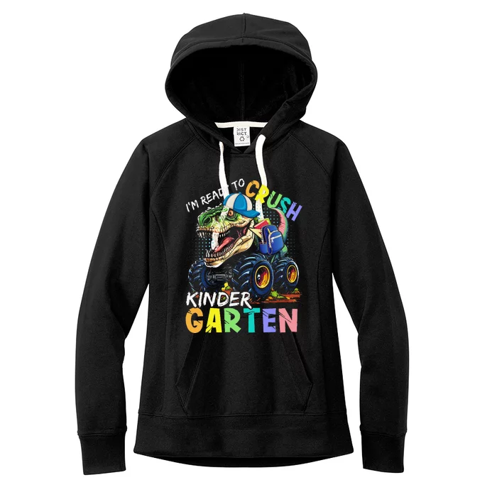 IM Ready To Crush Kindergarten Monster Truck Dinosaur Women's Fleece Hoodie