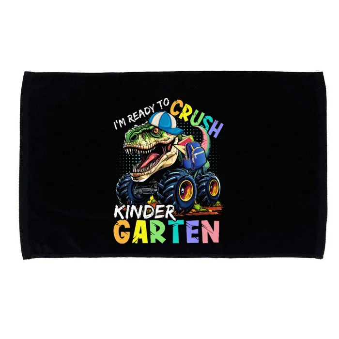 IM Ready To Crush Kindergarten Monster Truck Dinosaur Microfiber Hand Towel