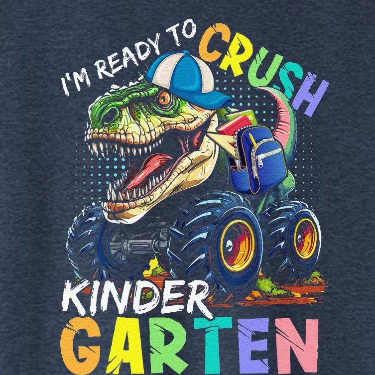 IM Ready To Crush Kindergarten Monster Truck Dinosaur Women's Crop Top Tee