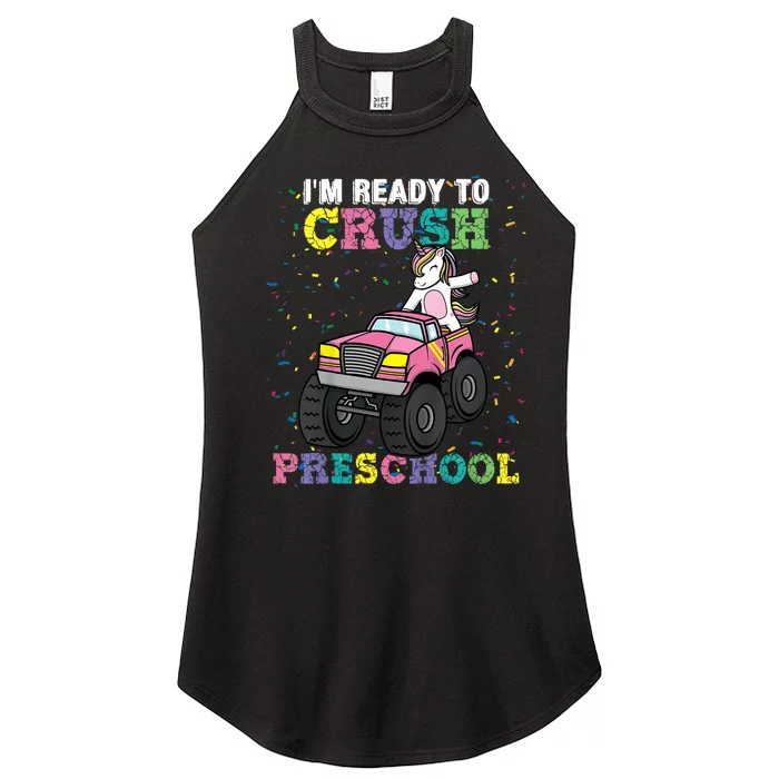 I'm Ready To Crush Preschool Unicorn Monster Truck Girl Women’s Perfect Tri Rocker Tank