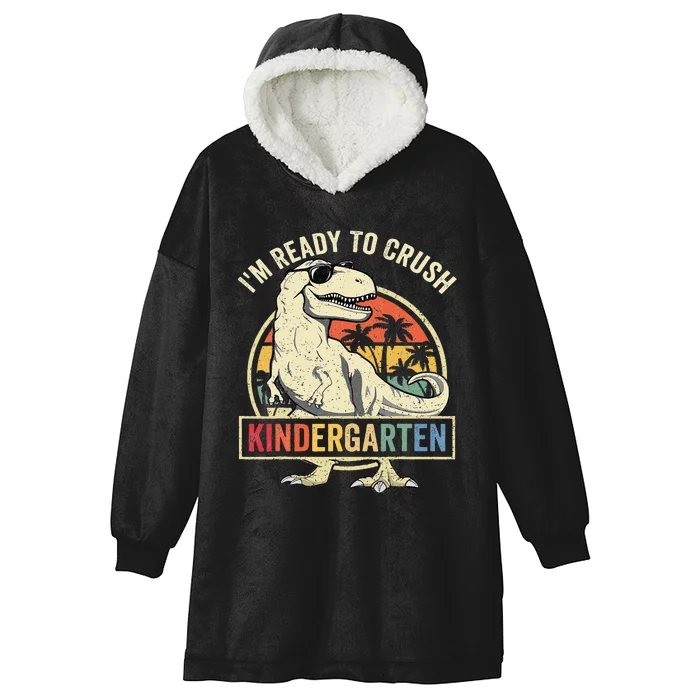 Im Ready To Crush Kindergarten Back To School Dinosaur Hooded Wearable Blanket