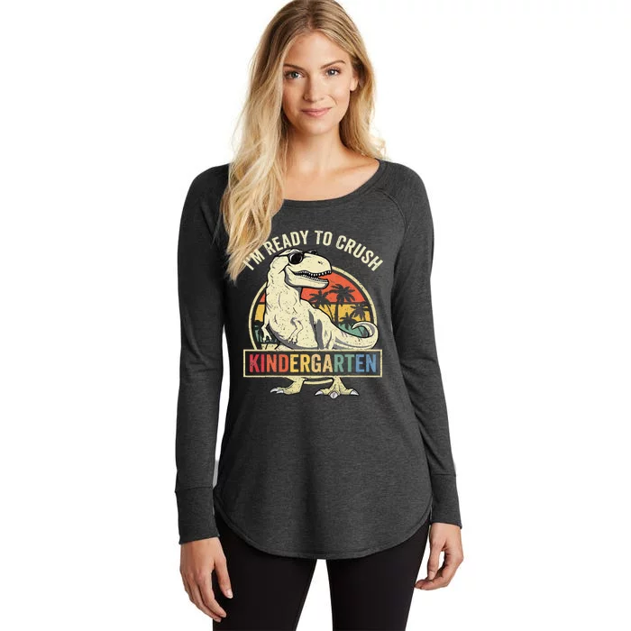 Im Ready To Crush Kindergarten Back To School Dinosaur Women's Perfect Tri Tunic Long Sleeve Shirt