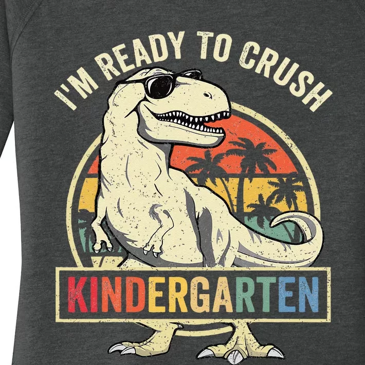 Im Ready To Crush Kindergarten Back To School Dinosaur Women's Perfect Tri Tunic Long Sleeve Shirt