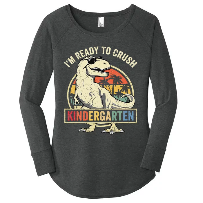 Im Ready To Crush Kindergarten Back To School Dinosaur Women's Perfect Tri Tunic Long Sleeve Shirt