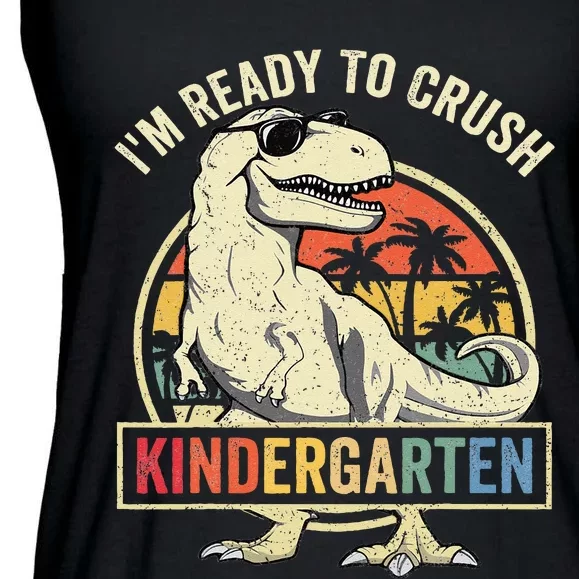 Im Ready To Crush Kindergarten Back To School Dinosaur Ladies Essential Flowy Tank